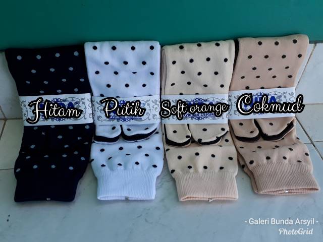 Kaos Kaki Jempol Motif Polkadot/ Kaos Kaki Muslimah Banyak Pilihan Warna