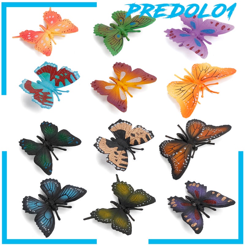 (Predolo1) 6pcs / Set Mainan Kupu-Kupu Bahan Pvc Untuk Anak Butterfly