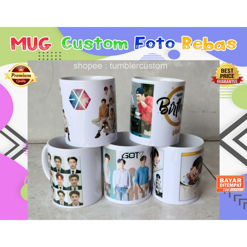 Jual Mug Custom Bebas Pakai Foto Sendiri Kpop Anime dll | Shopee Indonesia