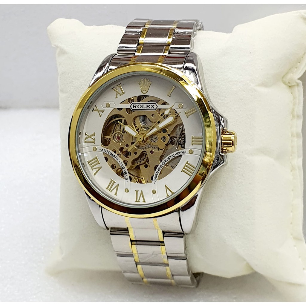 Jam Tangan Pria Rantai Automatic/Otomatis Water Resist + Kotak Jam