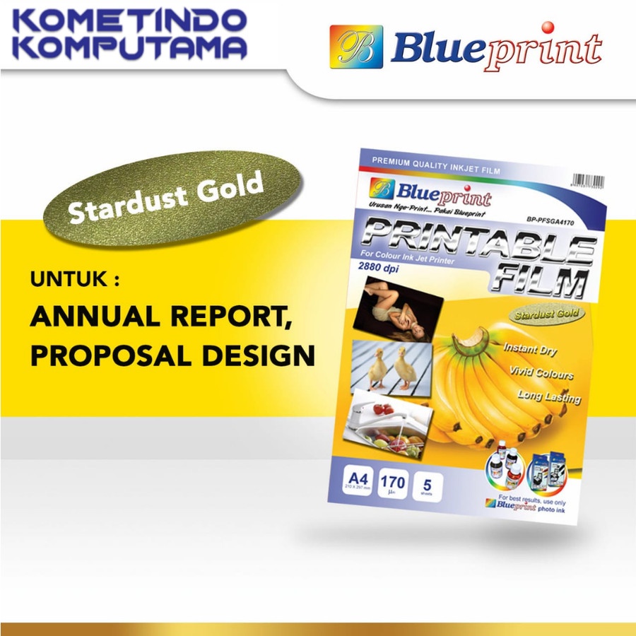 BP-PFSGA4170 Kertas Printable Film Stardust Gold A4 BLUEPRINT