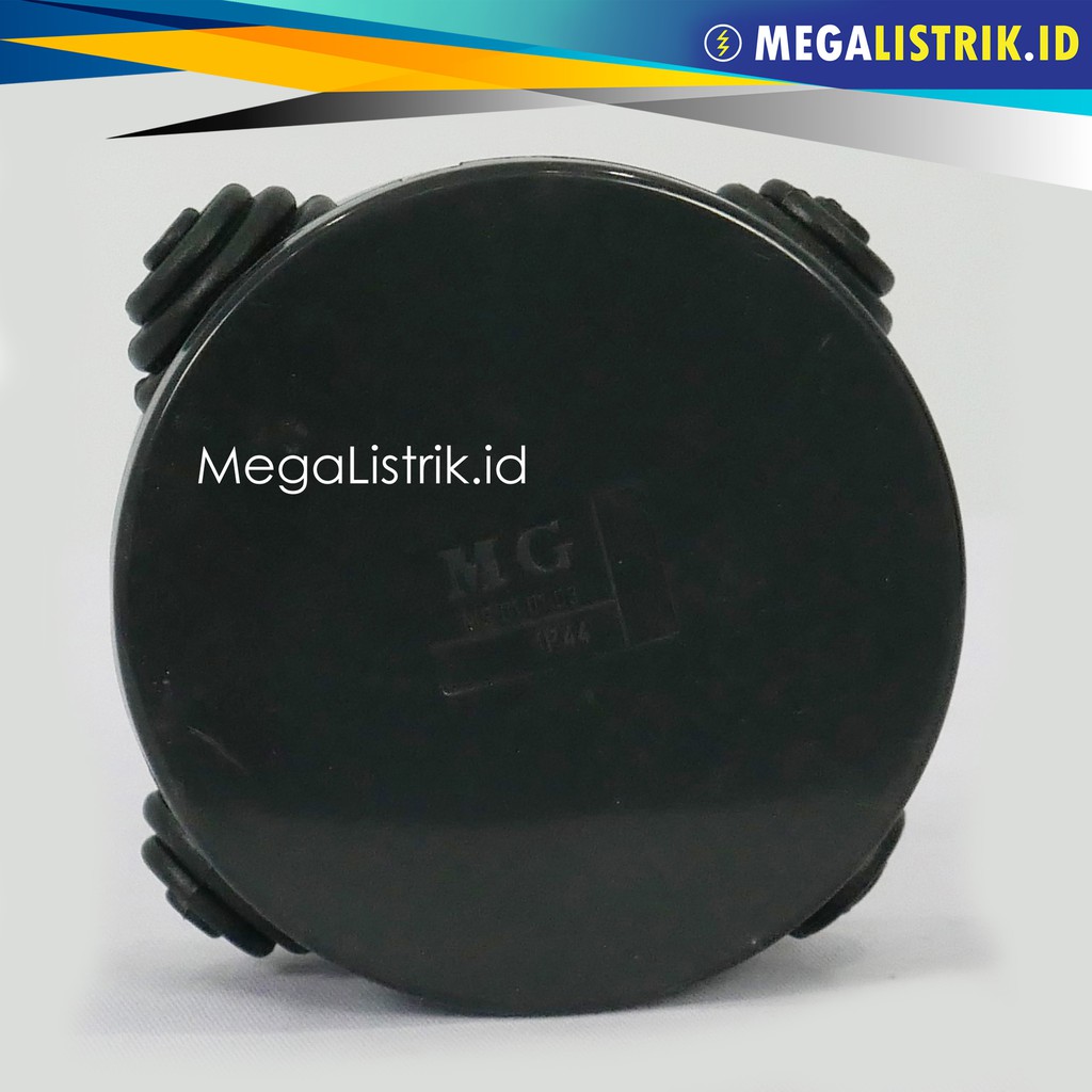 MG JUNCTION BOX BULAT 80 X 40 HITAM / OB DOS 80X40 MM 4 LUBANG IP44 BLACK / DURADUS / DORADUS / DORA
