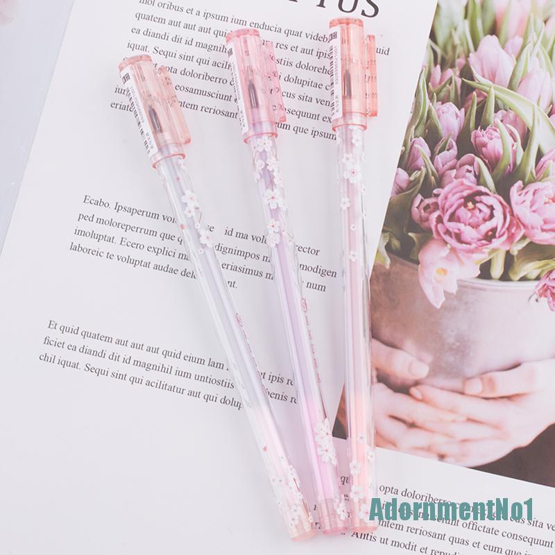 (AdornmentNo1) 4pcs Pulpen Gel Motif Bunga Sakura Untuk Kantor