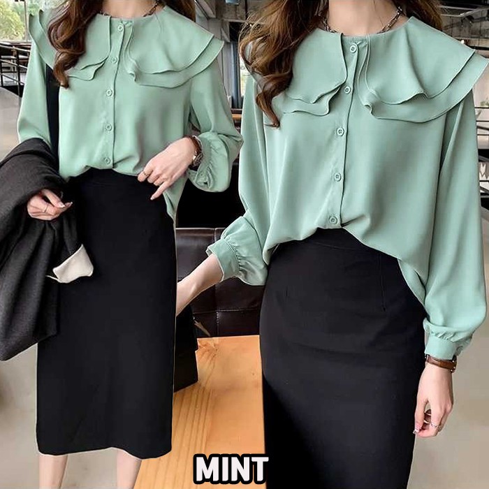 KARAKOREA 102 Citra Long Sleeve Blouse/Kemeja panjang/Baju Kerja/Blouse Panjang/Blouse Wanita Korea/kemeja wanita casual