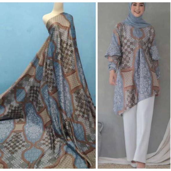 Big Promo Kain Dior silk anggrek / bahan gamis branded motif meteran wolfis Monalisa / wearing klamb