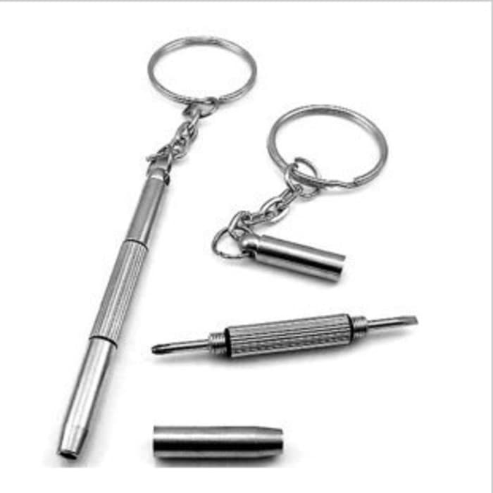 Gantungan Kunci Obeng Plus Minus Mini Screwdriver Keychain EDC 4in1 Peralatan Survival outdoor