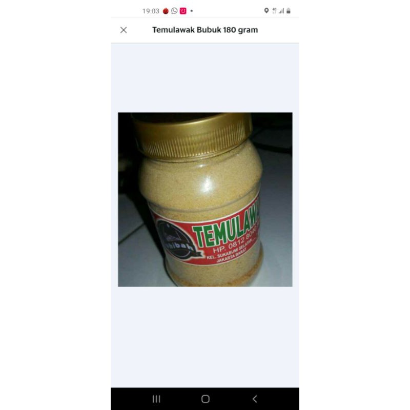 

TEMULAWAK BUBUK 200 GRAM