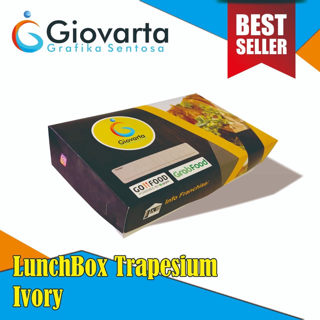 Lunch Box Paper / Paper Box Lunch / Lunchbox Ivory Custom Desain