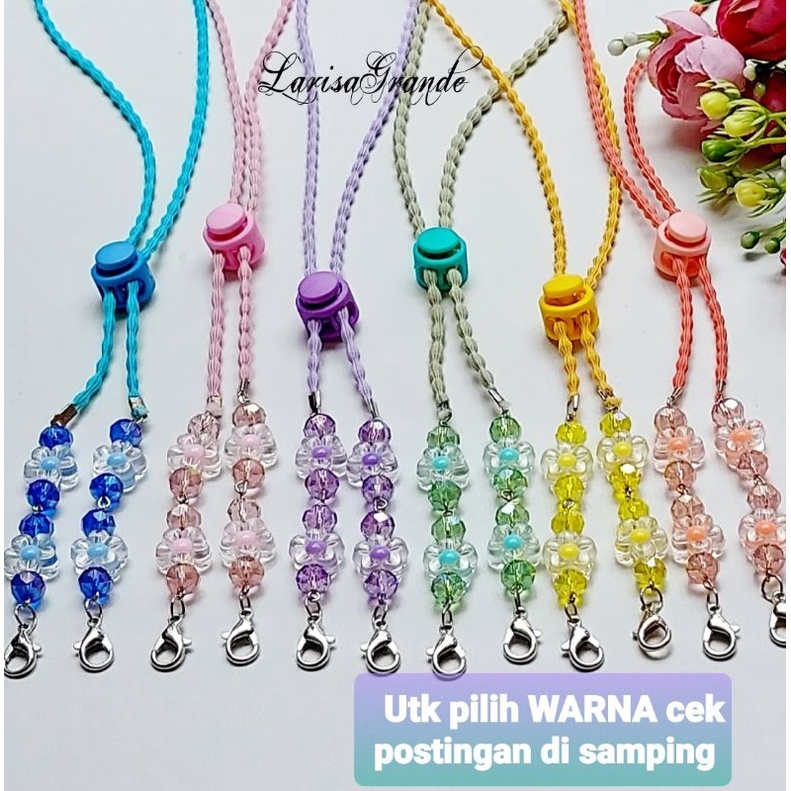 KONEKTOR MASKER HIJAB MUTIARA, PENGAIT MASKER HIJAB MUTIARA-Strap Crystal Random