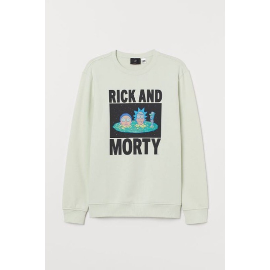 Crewneck H&amp;M Rick N Morty Premium untuk Wanita dengan Desain Lucu dan Oversize