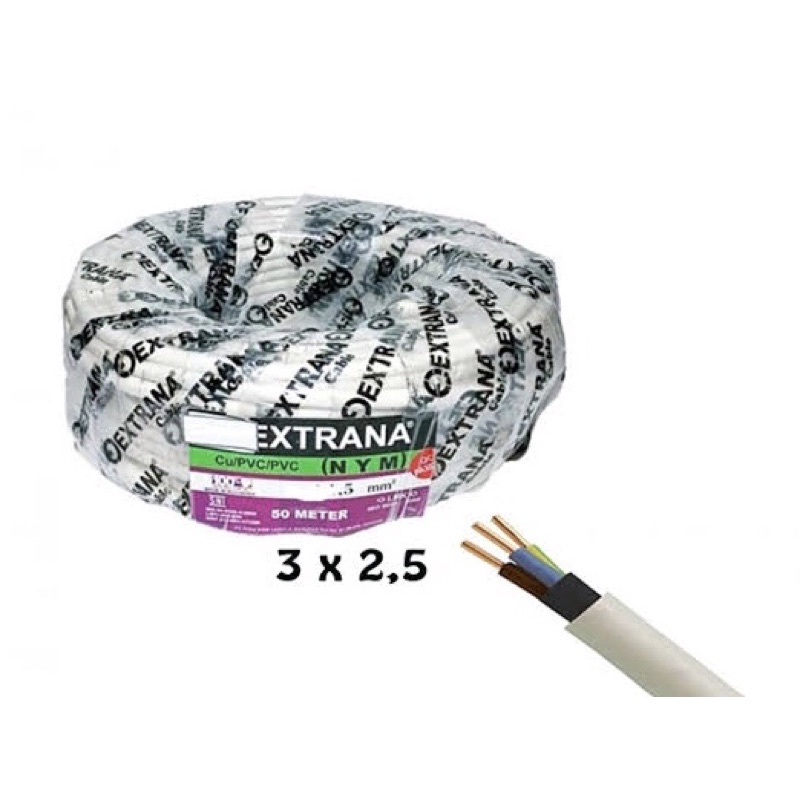 kabel NYM Extrana 3 x 2.5mm Per 1 Meter Kualitas SNI