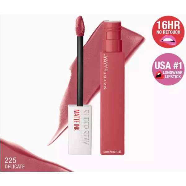 Best Favorite MAYBELLINE Super Stay Matte Ink Liquid Lipstick - 225 DELICATE City Edition