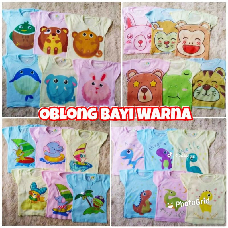 Kaos OBLONG Bayi Setali Harian WARNA Motif Karakter Murah