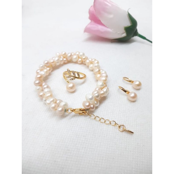 Set Perhiasan Mutiara Lombok || Set Perhiasan Mutiara Tawar || Bersertifikat