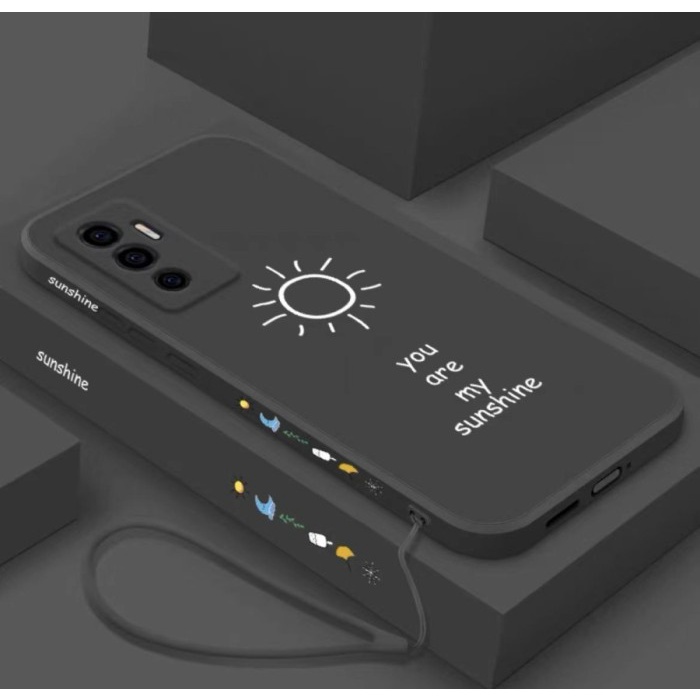 Premium Slim Case Vivo V23e Girls Sunshine Gambar Anime Cute Silicon TPU FREE TALI - BLACK Casing Co