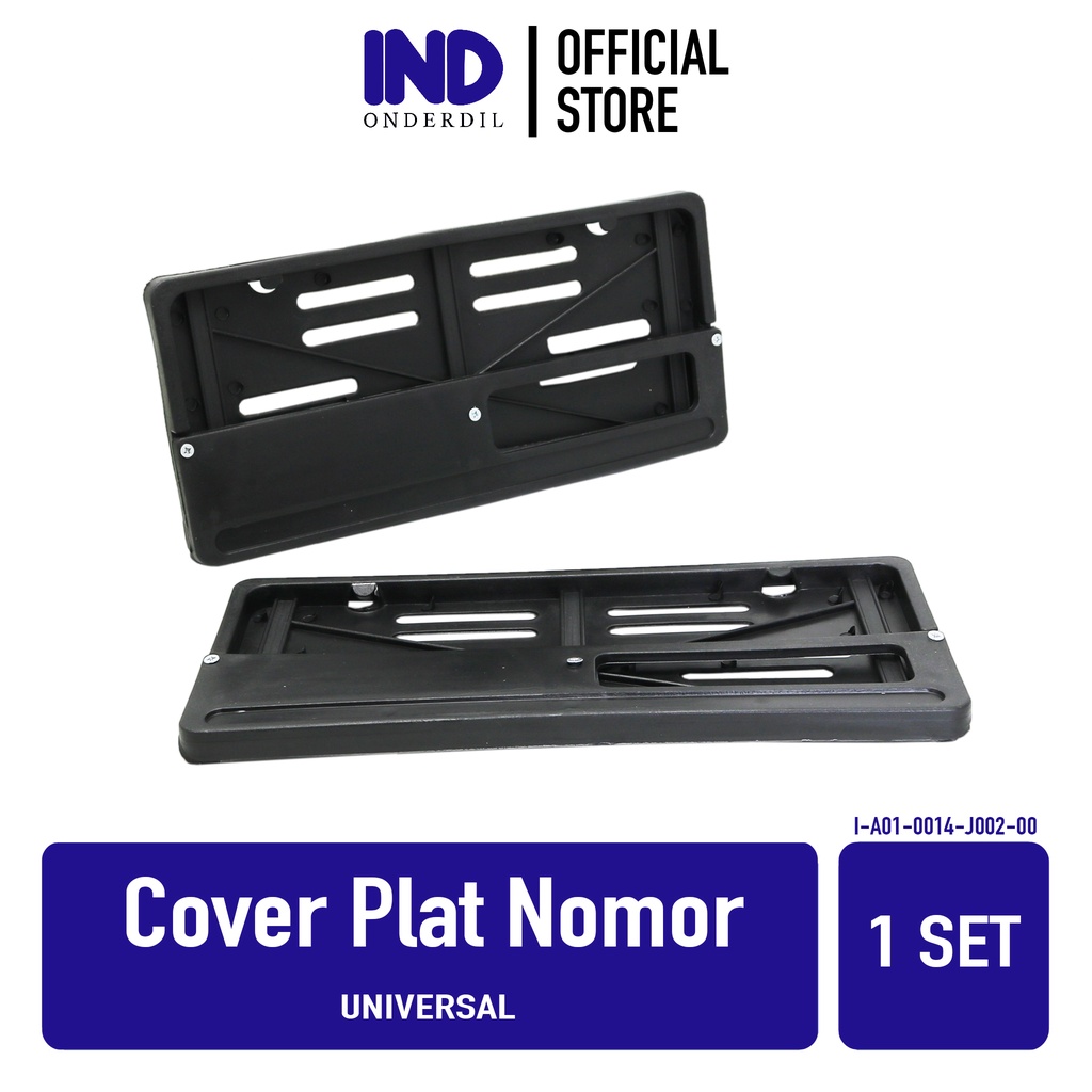 IND Onderdil Cover-Dudukan Plat Nomor-Nomer-No Motor Depan-Belakang Plastik Honda-Yamaha-Suzuki-Kawasaki Universal 1 Set-2 Pcs