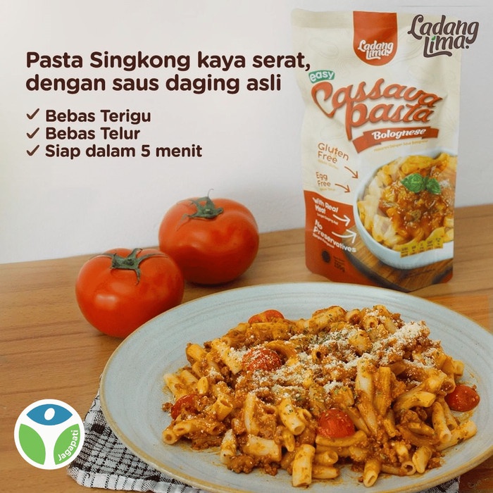 

Pasta-Aneka- Ladang Lima - Cassava Pasta Bolognese 155Gr -Aneka-Pasta.