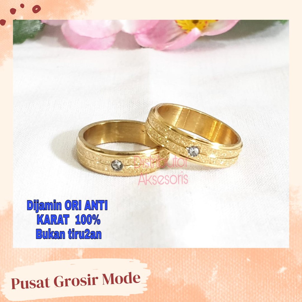 Cincin Couple Titanium ANTI KARAT SELAMANYA PGM CT39