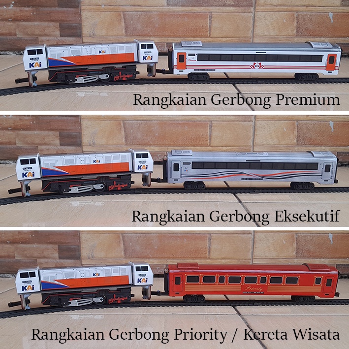 Kereta api Indonesia - ful set lokomotif dan gerbong