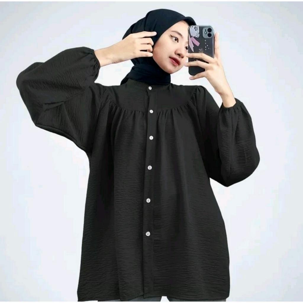 Blouse wanita crinkle airflow terbaru // Atasan wanita kekikian model simpel elegan // Atasan wanita termurah