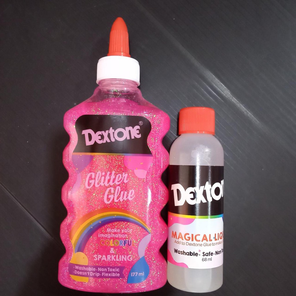 

Dextone Glitter Glue + Magical Liquid Bisa jadi Lem, Slime, dan Craft / Kerajinan Warna Pink