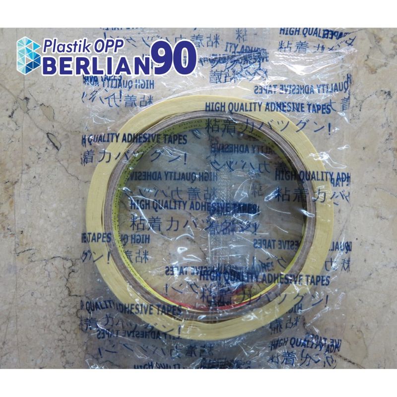 

solatip kertas / Lakban Kertas Kecil 1/2 Inch (1,2 cm) - Cokelat Muda / label asi / label foodware