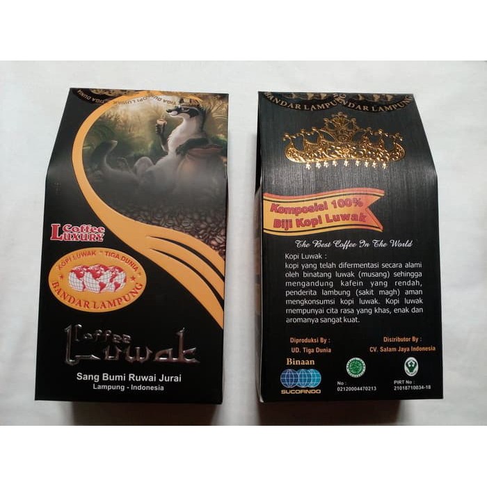 

raja kopi luwak asli indonesia Lampung Robusta 100 gram premium