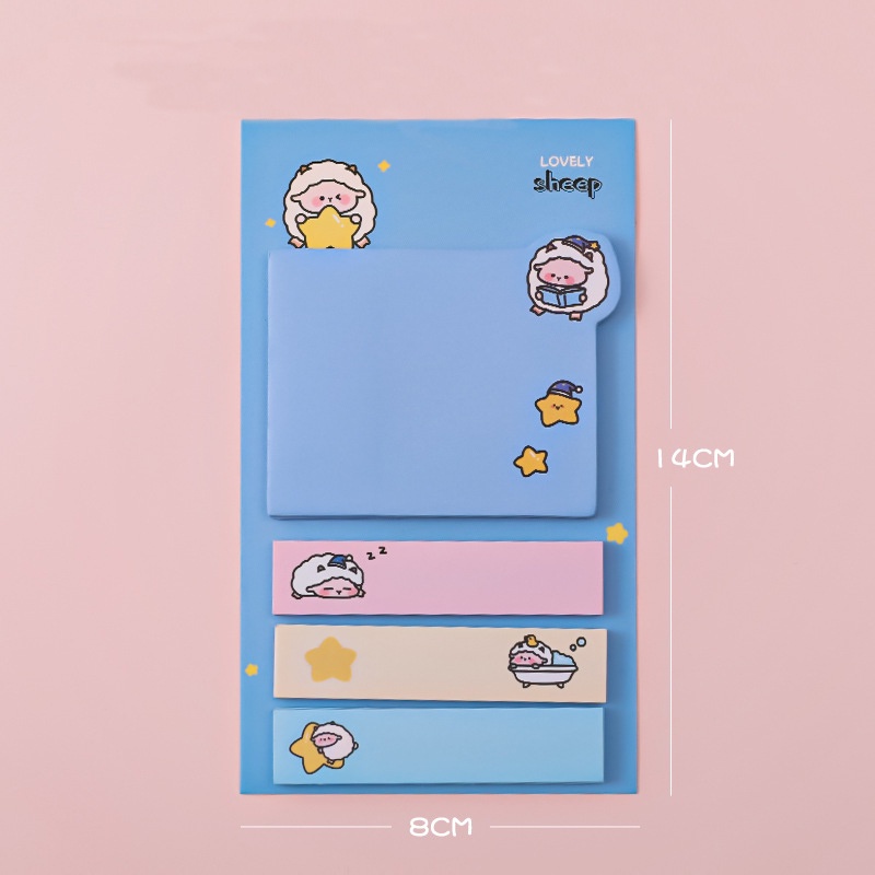 80 Lembar Kertas Memo Sticky Note / Motif Kartun Hewan Lucu Untuk Anak Perempuan