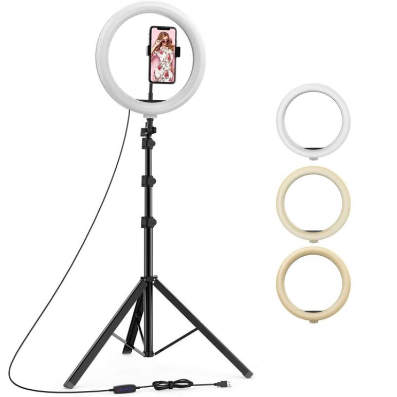 Lampu RING LIGHT 33CM BESAR / Ring light 26Cm Lampu Make Up Vlog Lampu Ringlight Tripod 2.1m Vlog Live