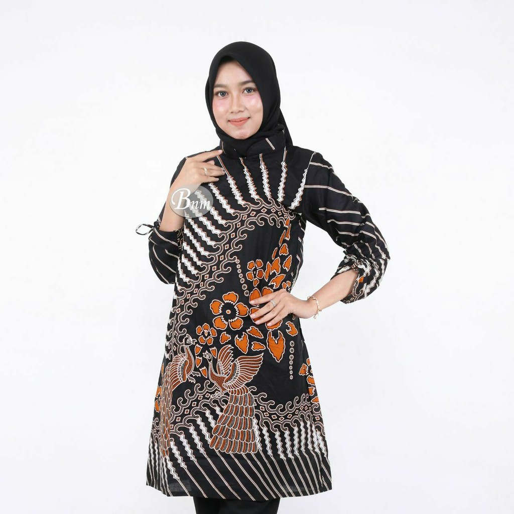 Tunik batik serut lengan panjang//Tunik Batik Wanita//Tunik Lengan Panjang