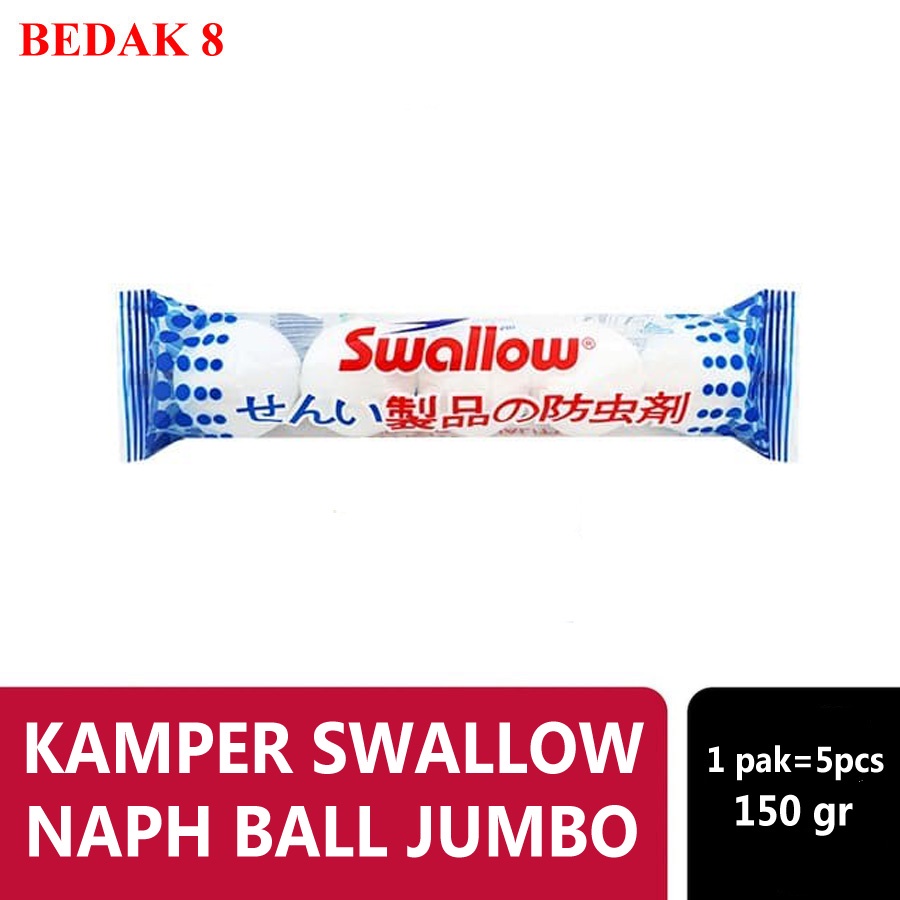 Kamper Swallow Jumbo Naphthalene Ball Isi 5 pcs (PUTIH)