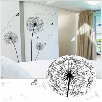 Wallpaper Sticker Dinding Walpaper Stiker Dinding Tembok Black Dandelion