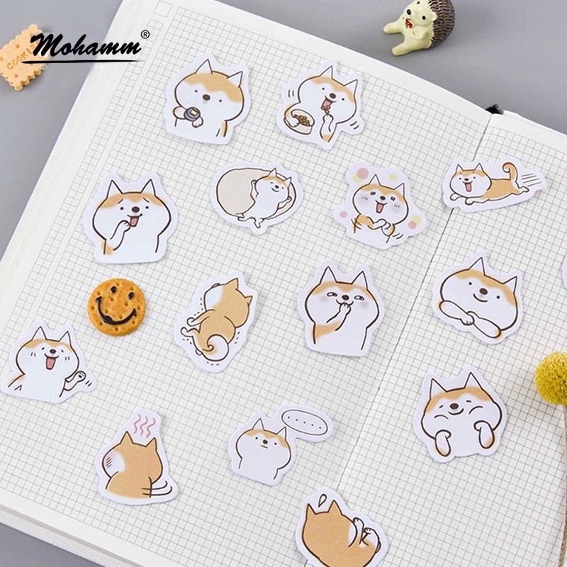 45 pcs Stickers SHIBA INU Deco Diary DIY Planner Bujo  Journal-stiker lucu murah aesthetic