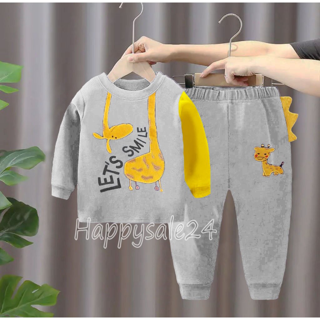 SETELAN SWEATER JOGGER ANAK BAJU ANAK 1-5 TAHUN MOTIF JERAPAH SWEATER ANAK LAKI LAKI DAN PEREMPUAN