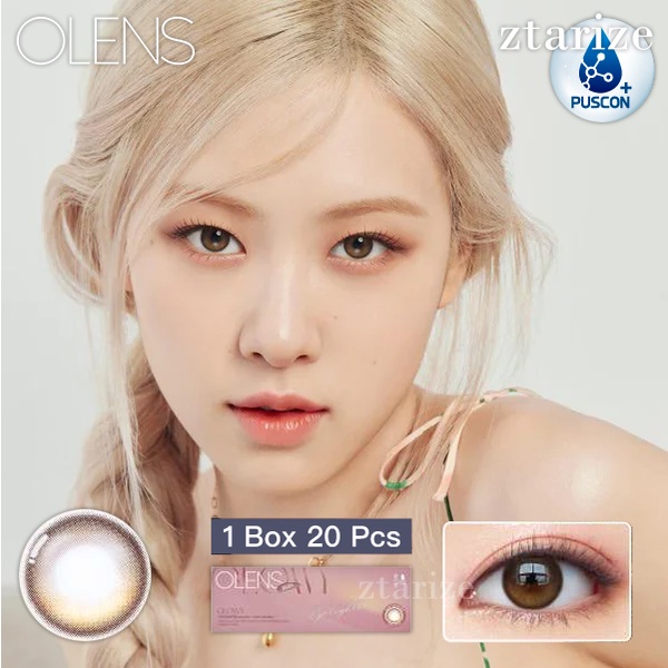 Jual Ztarize Ready Stock Olens Eyelighter Glowy Brown Day Daily Soft Contact Lens Box