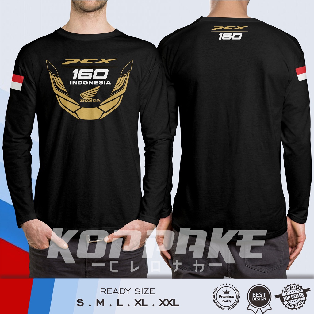 Kaos Motor Honda PCX 160 Indonesia Komunitas Lengan Panjang Baju Otomotif