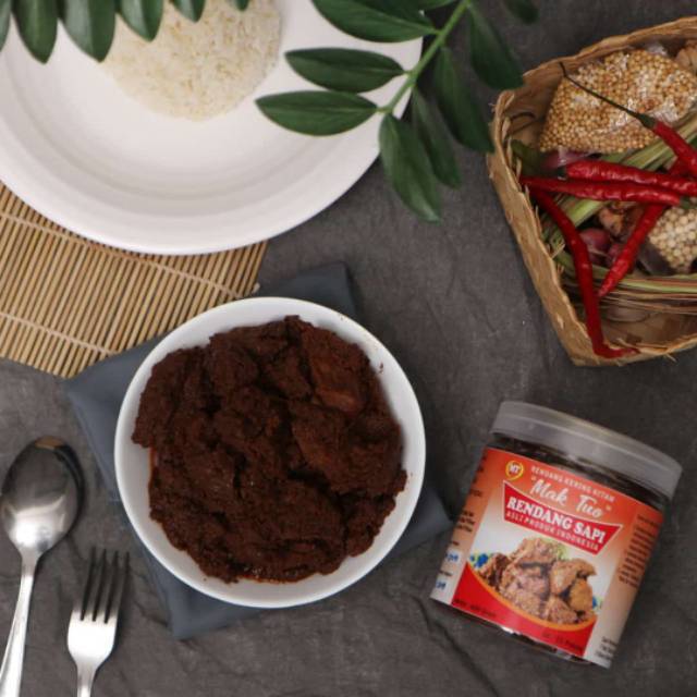 

Rendang Hitam Kering MAK TUO Varian Pedas Hot Spicy