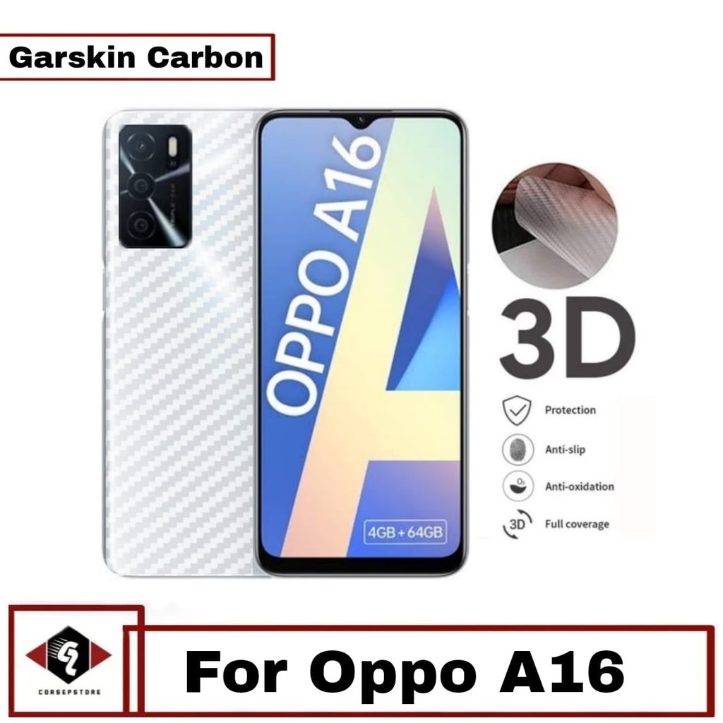 Promo Garskin Oppo A16 2021 Skin Carbon Hydrogel  Pelindung Belakang Hp
