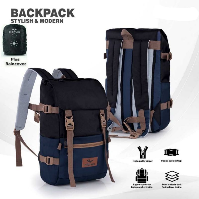 TAS RANSEL COOLBAG AUTHENTIC UPGRADE//TAS RANSEL KOREAN BACK PACK STYLE,FREE RAIN COVER,MEREK ELBRUS ORIGINAL