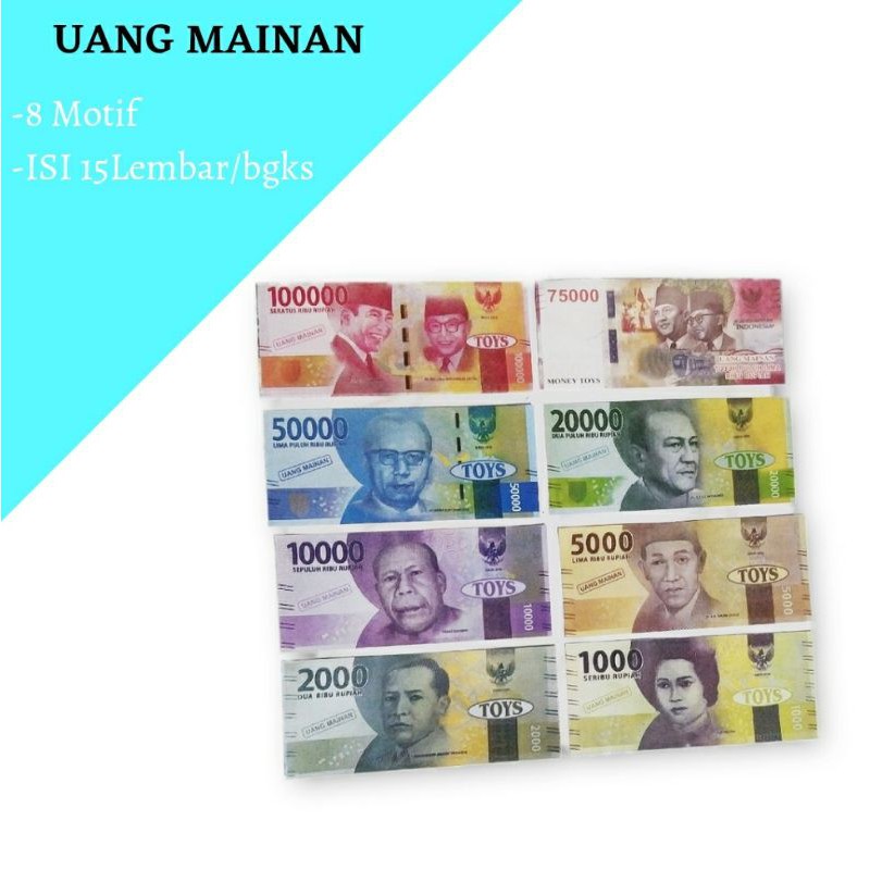 BAHAN MAHAR - UANG MAINAN/20 Lembar/Uang mainan mirip asli/uang palsu