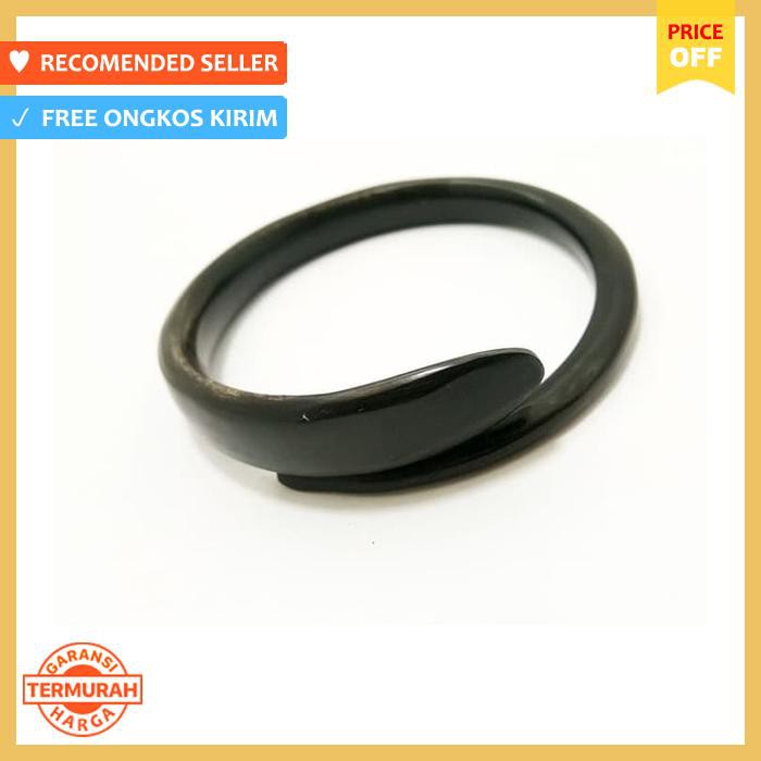 VeE Gelang Tanduk Kerbau Hitam Pekat - Gelang Pria Elegan 6cm-6.5cm