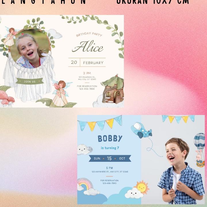 Muraaaahh.. (ISI 100) UNDANGAN ULANG TAHUN PAKAI FOTO / UNDANGAN ULTAH / KARTU UNDANGAN ULTAH / ULTA