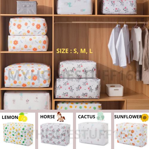 TEMPAT PENYIMPANAN STORAGE BAG QUILT BAG TEMPAT PENYIMPANAN SELIMUT/BAJU/CELANA ANTI AIR BANYAK MOTIF