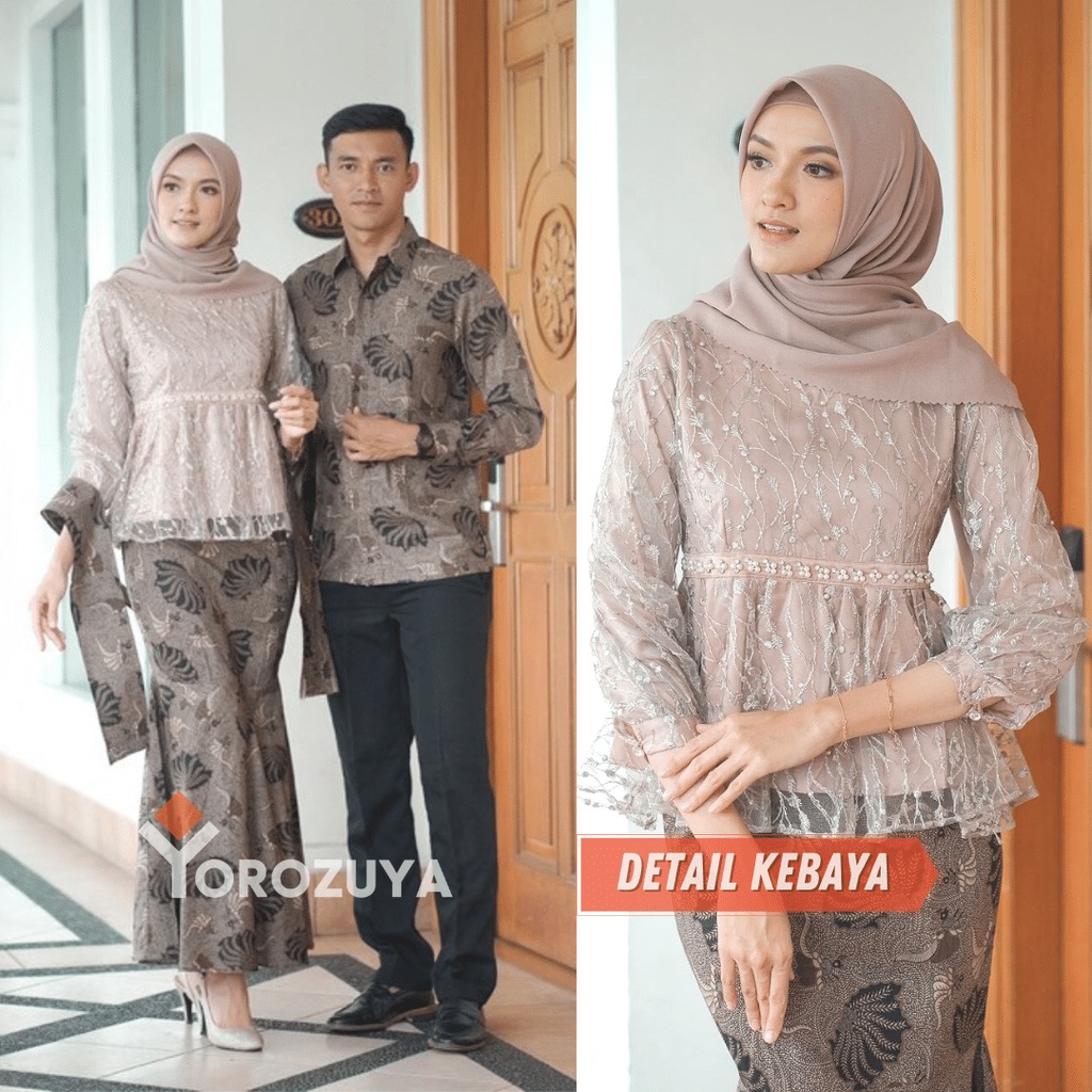 BATIK COUPLE KEBAYA TUNANGAN MODERN BRUKAT TERBARU 2021 PASANGAN SUAMI ISTRI BAJU COUPLE LAMARAN PAS