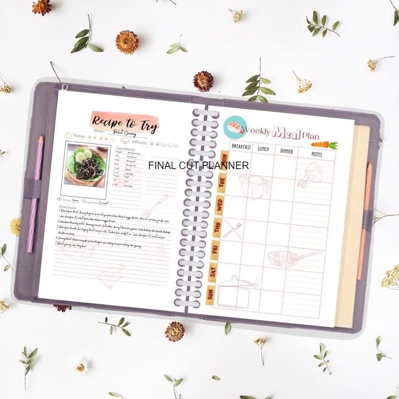 

PLANNER COOKING / ISI BINDER Grocery List - Menu & Cooking Binder Planner Loose Leaf