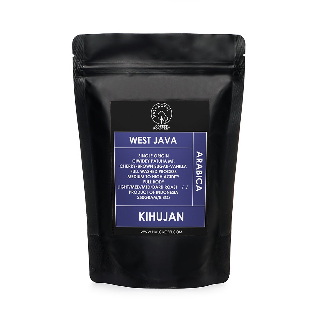 

Biji Kopi Arabika Sunda Aromanis Ciwidey/Kihujan 250gr Java Preanger Halokoffi