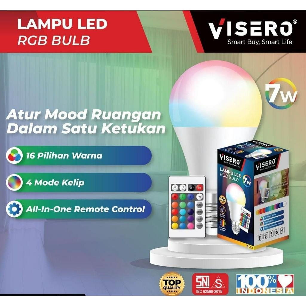 Lampu LED RGB Visero 7W / Lampu LED Visero RGB 7W + Remote