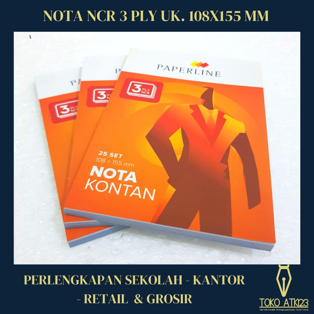 Nota Kecil 3 Ply NCR Merk Paperline / Rankap 3 / Putih Merah Kuning