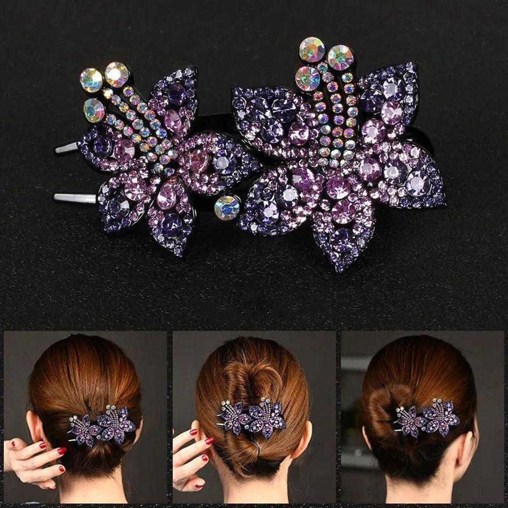 Needway   Klip Rambut Bunga Temperamen Elegan Ibu Klip Rambut Resin Antiquity Headwear Hairstyle Tools Gaya Korea Jepit Rambut