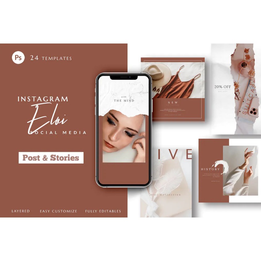 24 Pack Eloi Instagram Post & Story - Creative Marketid-1